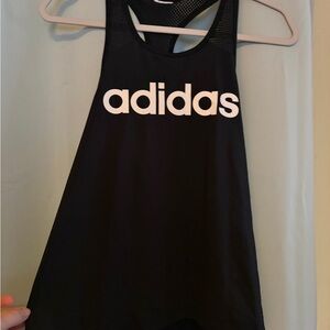 Adidas Black Sleeveless Top with White Logo